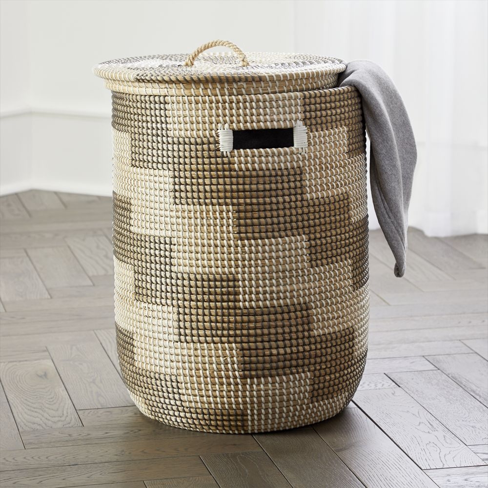 Merchant Silver Woven Hamper with Handles - Image 0
