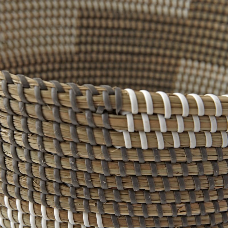 Merchant Silver Woven Hamper with Handles - Image 1