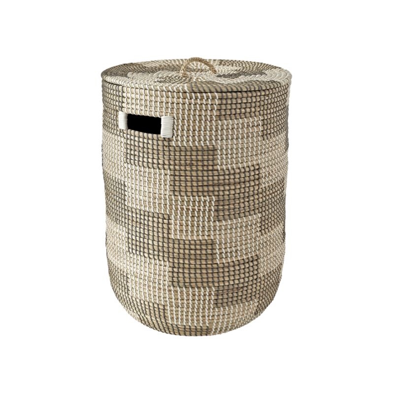 Merchant Silver Woven Hamper with Handles - Image 2