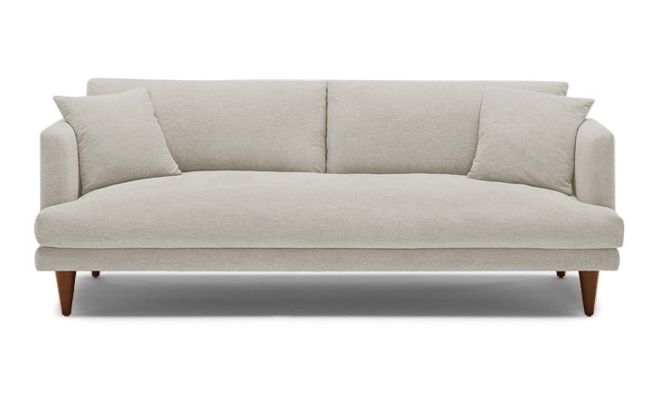 Beige Lewis Mid Century Modern Sofa - Synergy Oatmeal - Medium - Cone Legs - Image 0