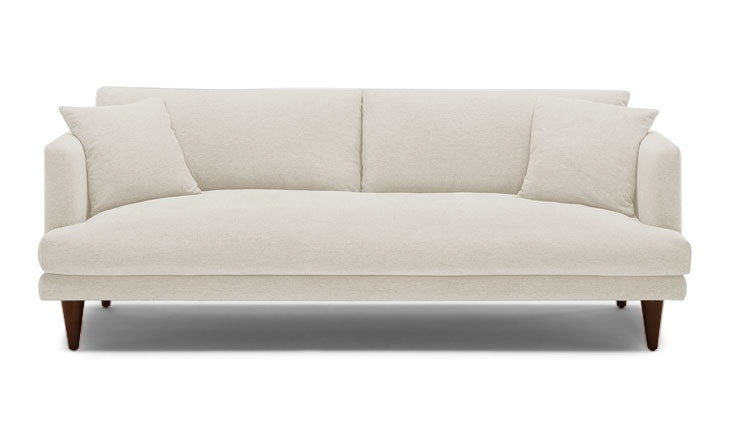 Lewis Mid Century Modern Sofa - Merit Dove - Mocha - Cylinder Legs - Image 1