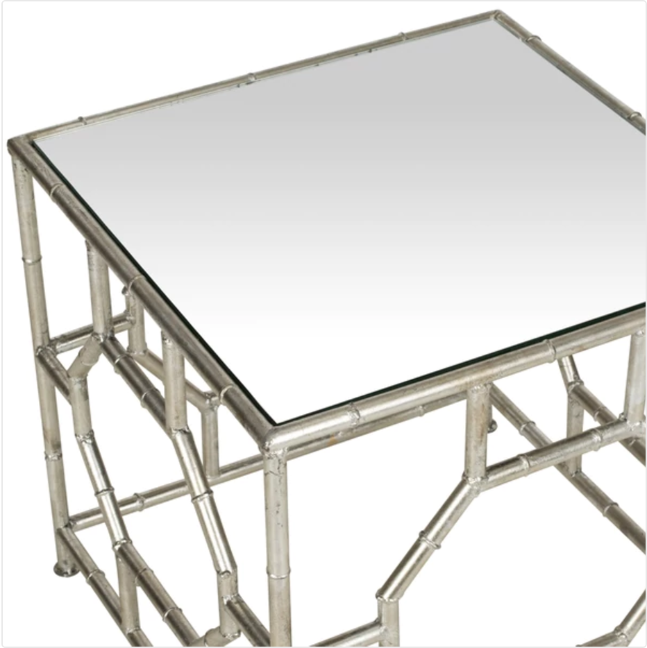RORY SILVER MIRROR TOP ACCENT TABLE - Image 2