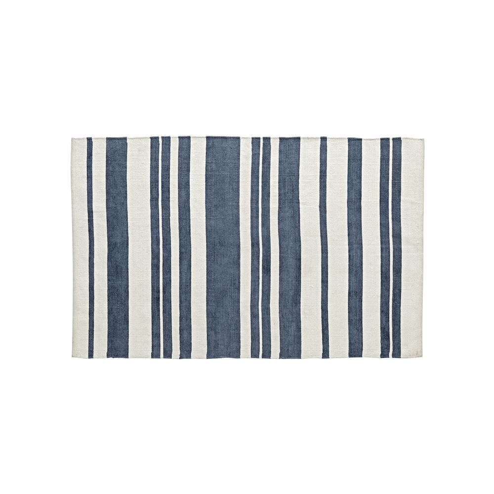 Barcode 5x8' Blue Striped Rug - Image 0