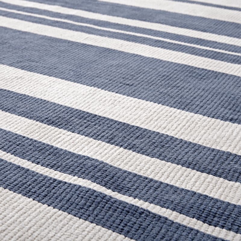 Barcode 5x8' Blue Striped Rug - Image 1