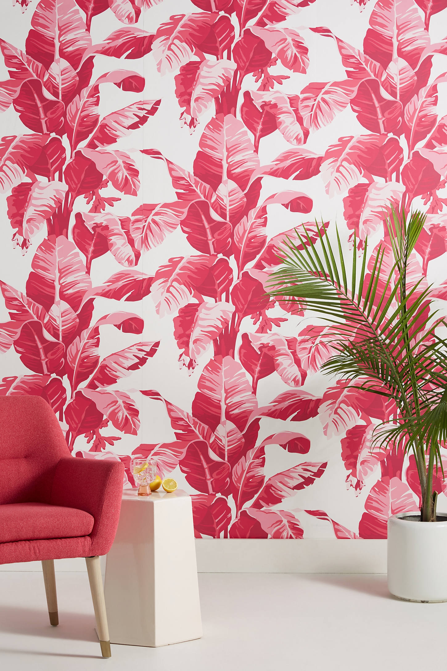 Electric Palm Wallpaper By Nathan Turner in Pink - Image 0