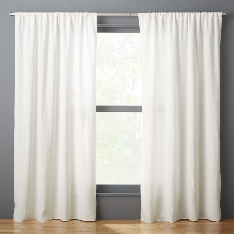 White linen curtain panel 48"x96" - Image 1