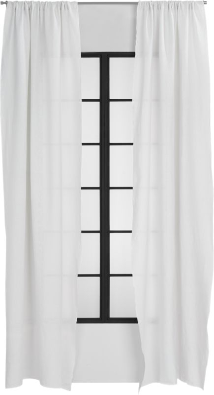 White linen curtain panel 48"x96" - Image 2