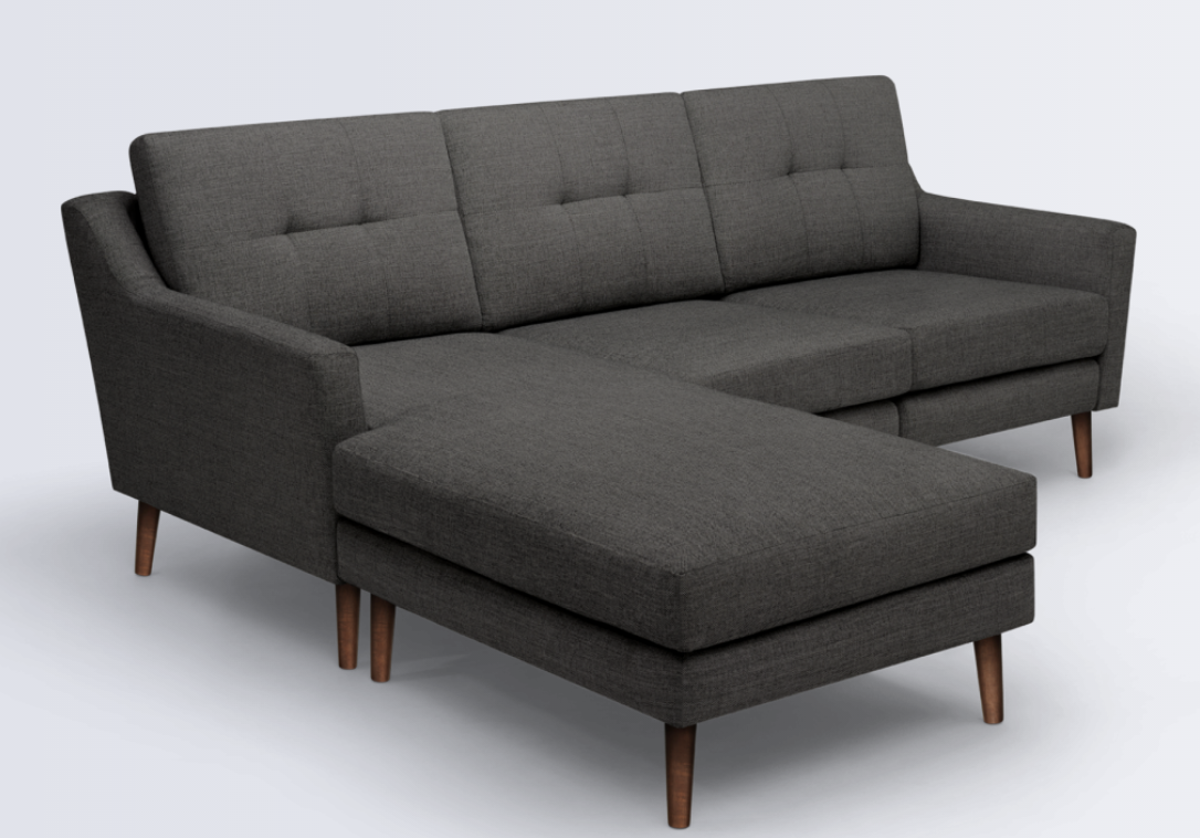 Nomad Sofa Sectional - charcoal - dark wood legs - low arms - Image 3