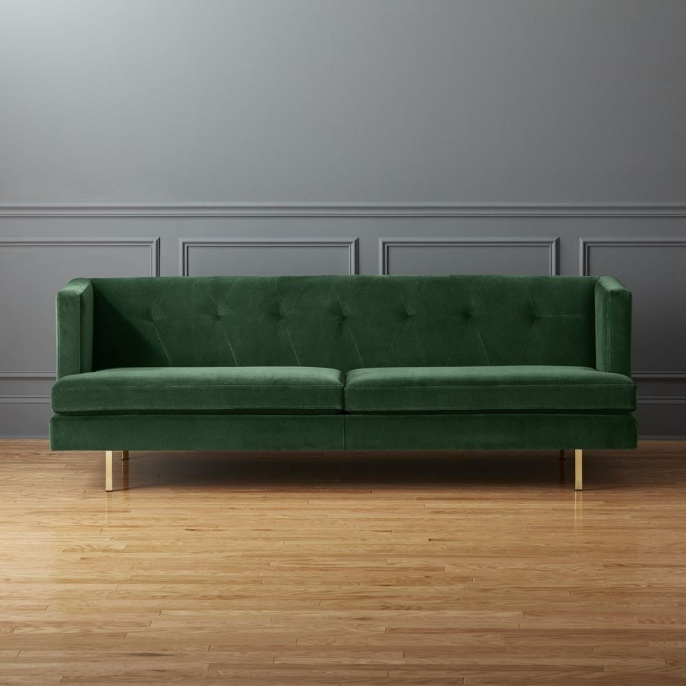 Avec Emerald Green Sofa with Brass Legs - Image 0
