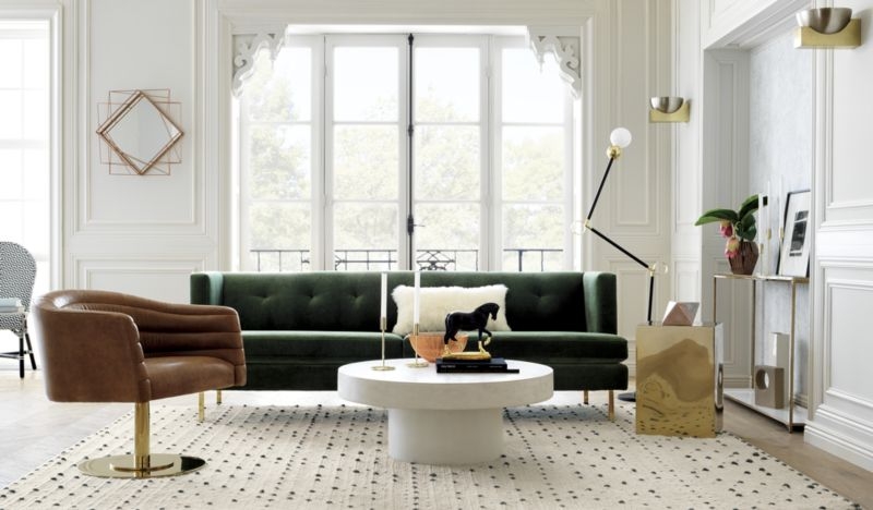 Avec Emerald Green Sofa with Brass Legs - Image 3