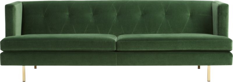 Avec Emerald Green Sofa with Brass Legs - Image 4