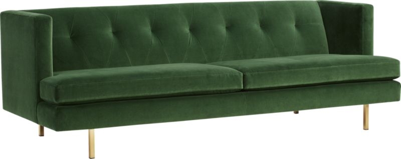 Avec Emerald Green Sofa with Brass Legs - Image 5