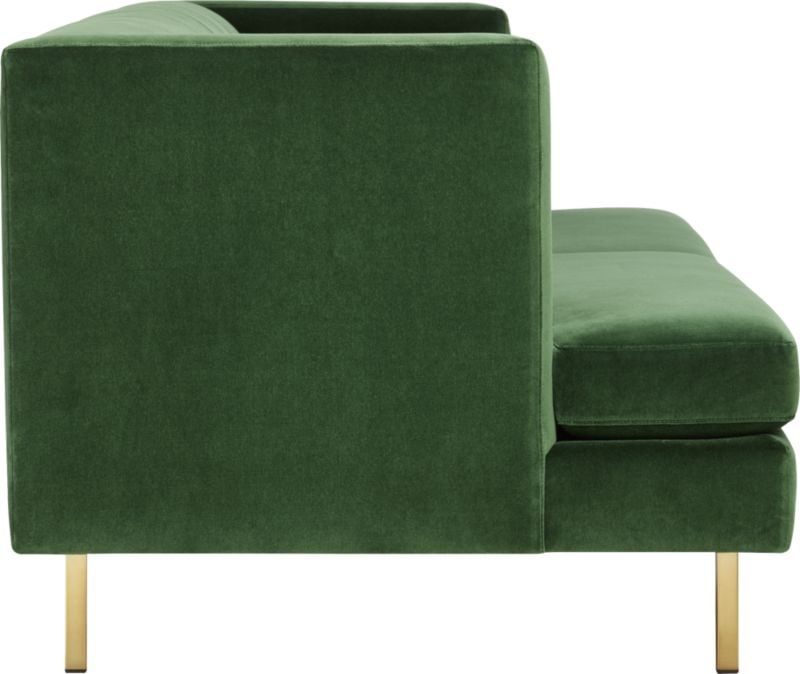 Avec Emerald Green Sofa with Brass Legs - Image 6