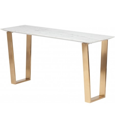 DEMI CONSOLE TABLE, MARBLE AND GOLD - Image 0