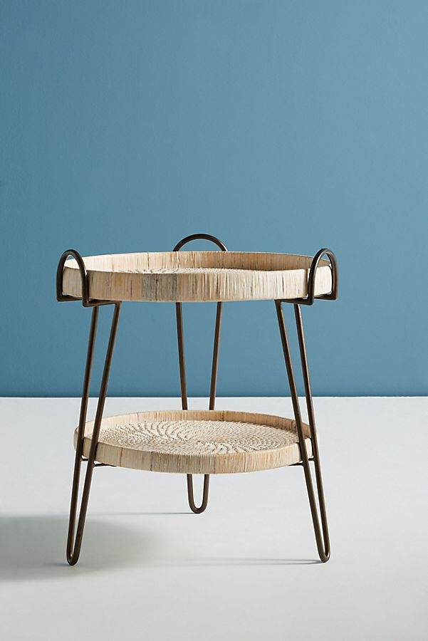 Coiled Rattan Side Table - Image 1