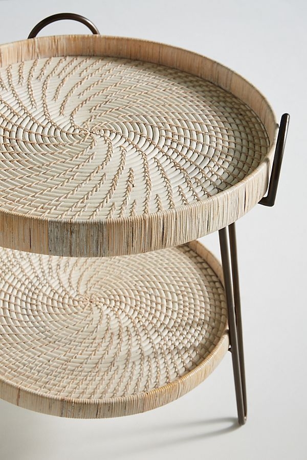 Coiled Rattan Side Table - Image 2