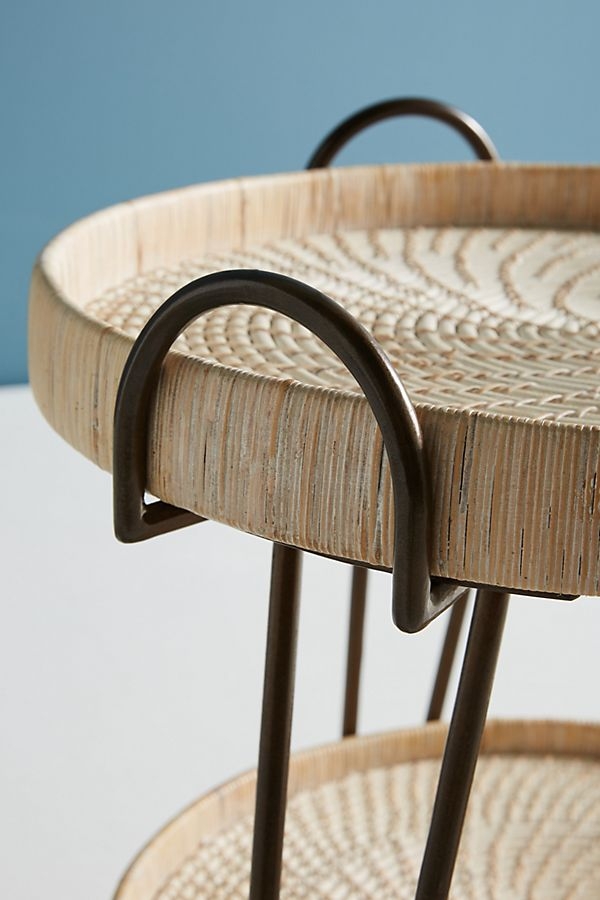 Coiled Rattan Side Table - Image 3