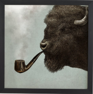 BIG SMOKE - black frame artwork - 30"x30" - Image 0