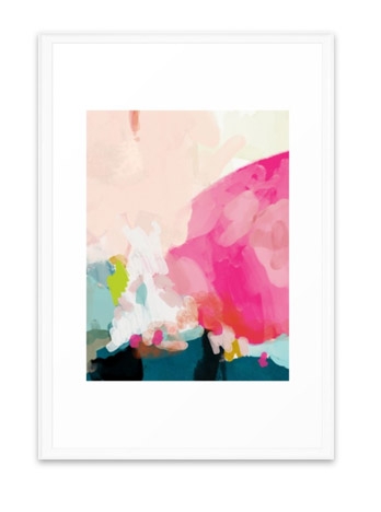 Pink Sky- 26 x 38- vector white frame - Image 0