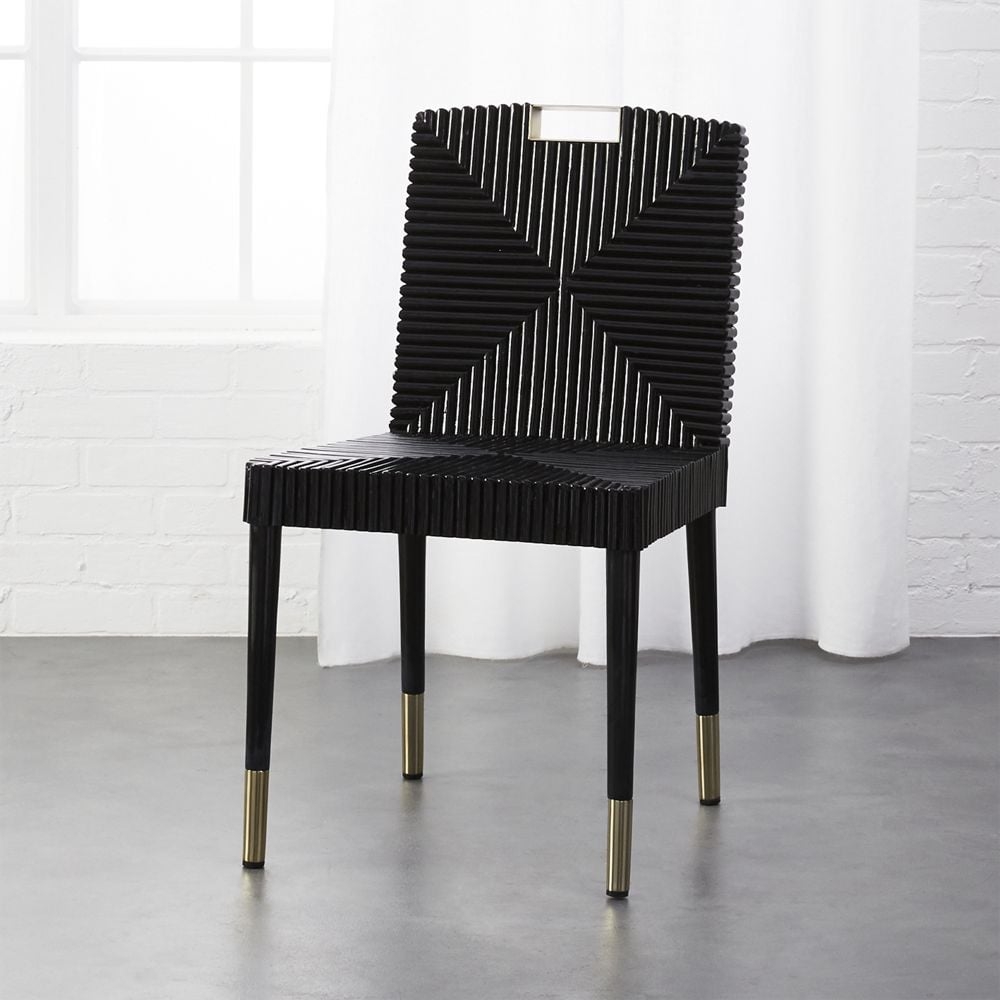 Rattan and Brass Dining Chair - Image 0