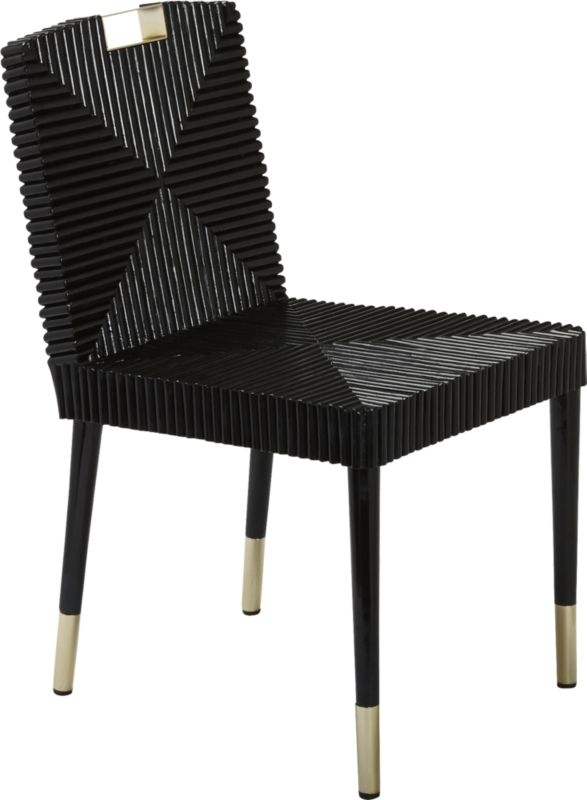 Rattan and Brass Dining Chair - Image 3