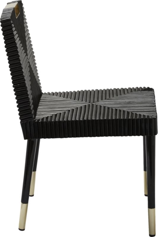 Rattan and Brass Dining Chair - Image 4