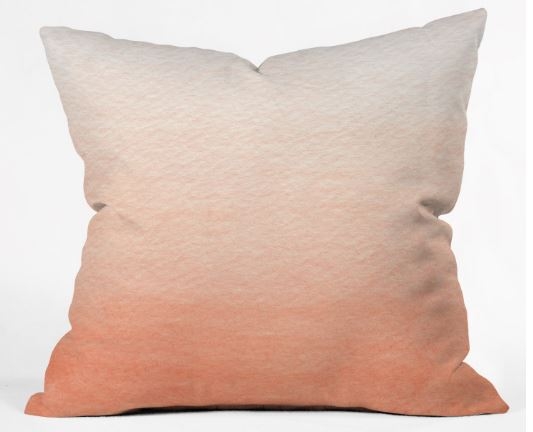 Peach Ombre 16"x16" Throw Pillow - Image 0