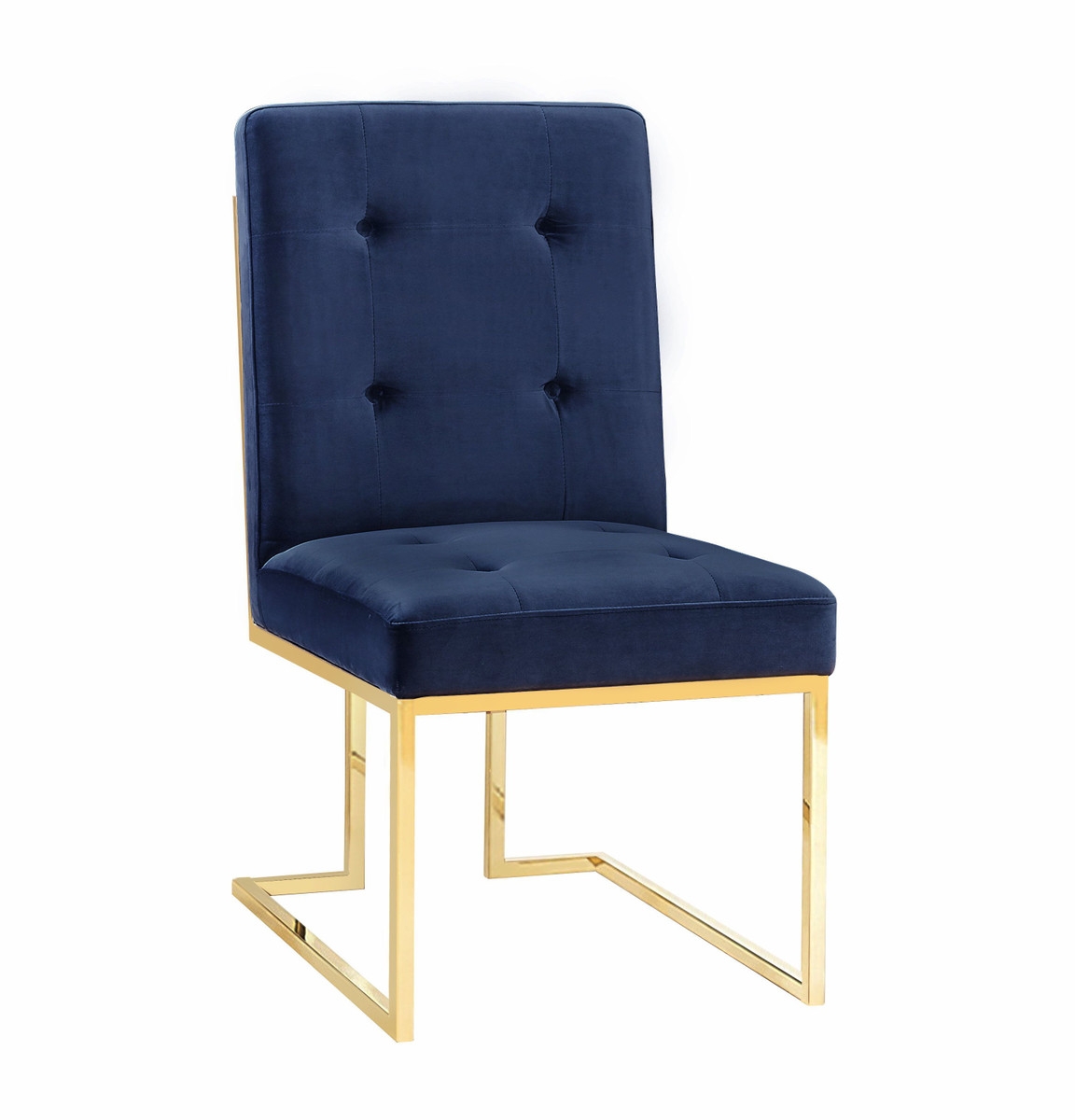 Evelyn Navy Velvet Chair - Set of 2 - Image 1