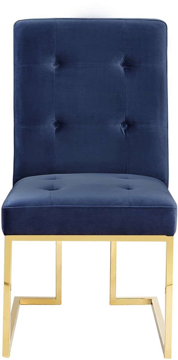 Evelyn Navy Velvet Chair - Set of 2 - Image 2