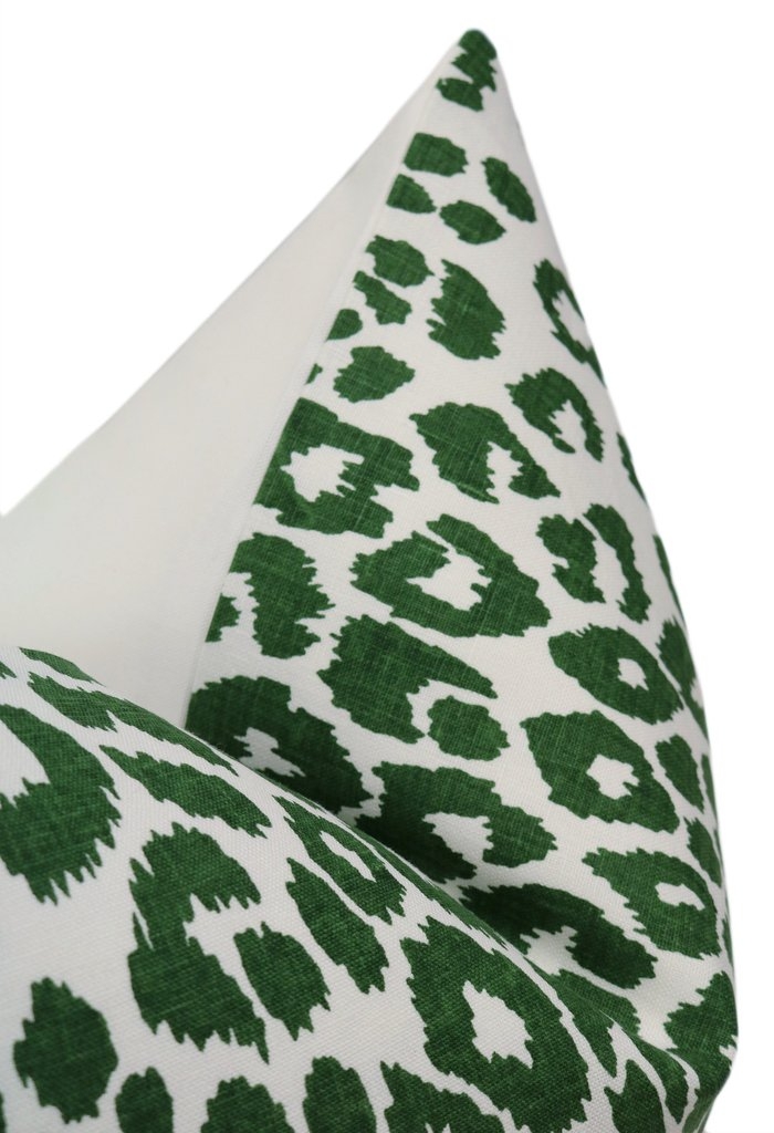 Iconic Leopard Print // Green, 18" Pillow Cover - Image 2