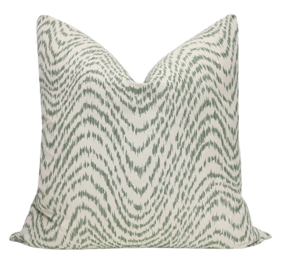 Woven Flamestitch // Fern, 18" Pillow Cover - Image 0