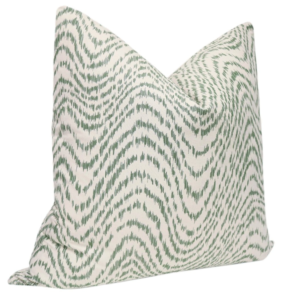 Woven Flamestitch // Fern, 18" Pillow Cover - Image 1