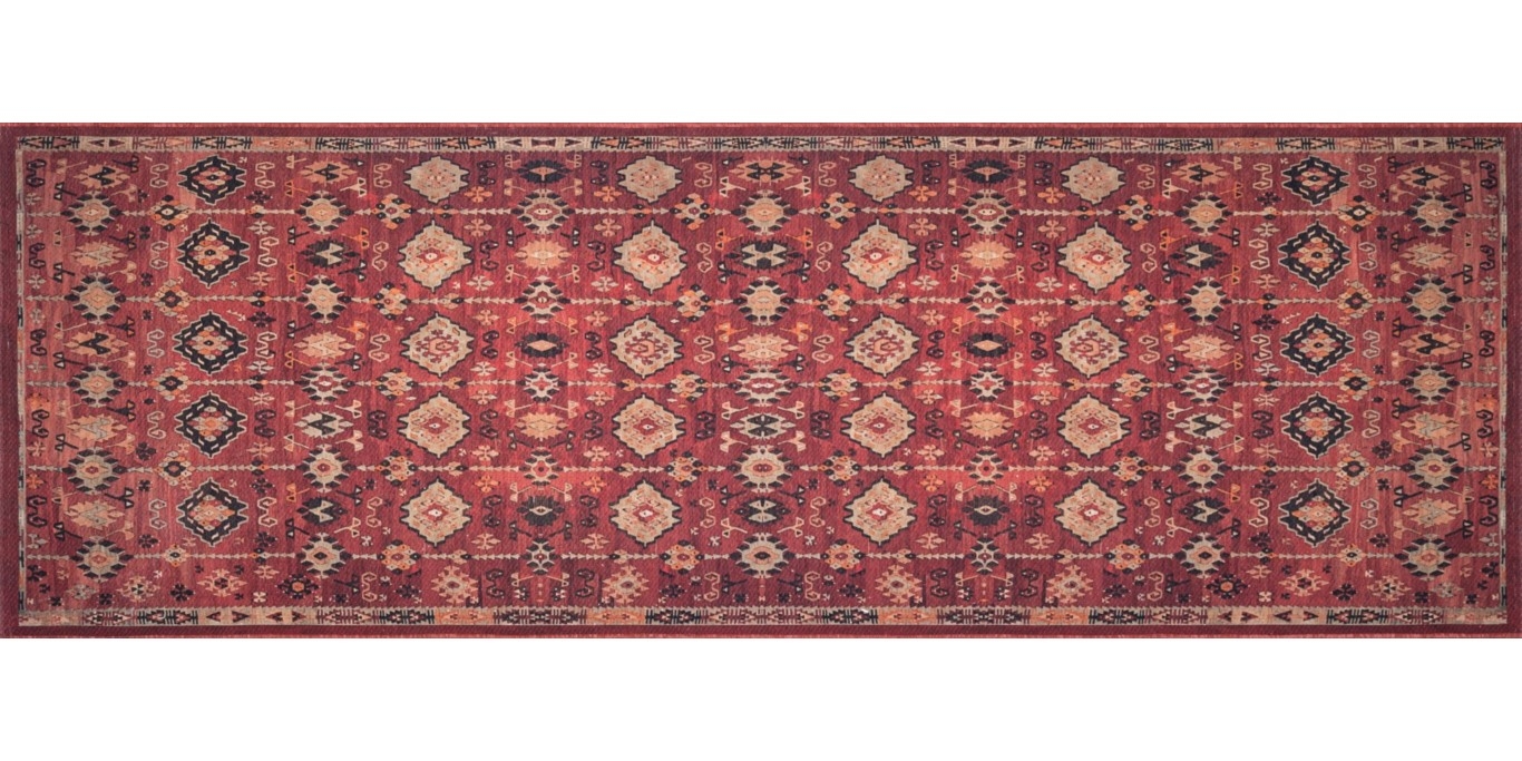 Lucca Collection LF-02 MH BRICK / MULTI - 2'6"x9'6" Runner - Image 0