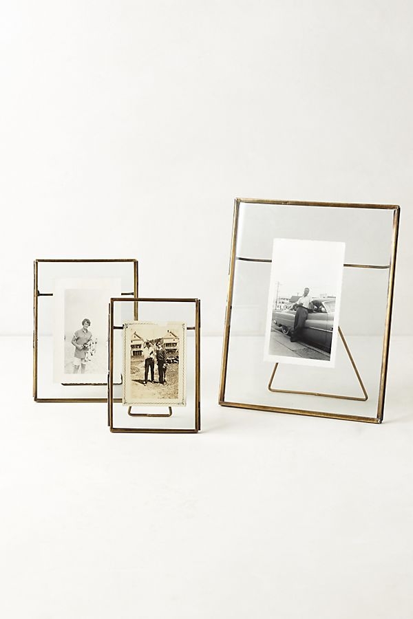 Pressed Glass photo frame 5" x 7" Brass - Image 0