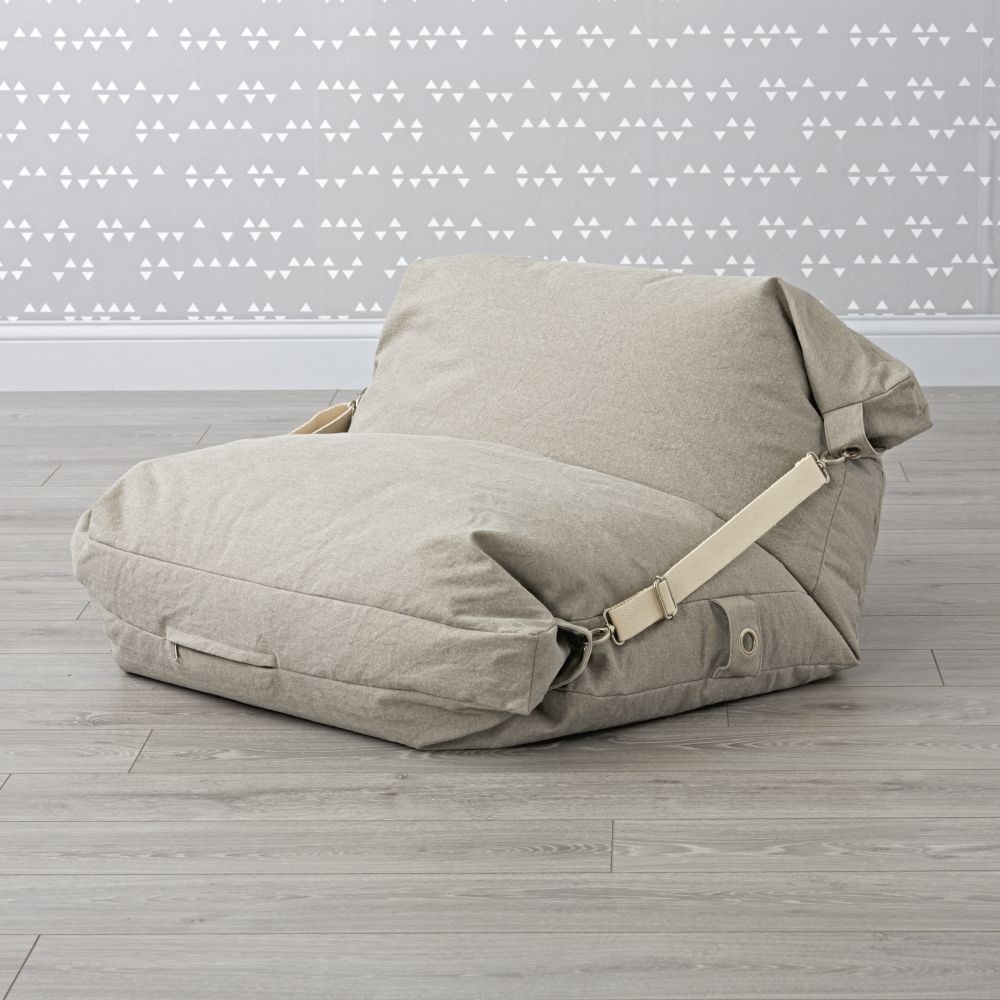 Adjustable Grey Bean Bag Chair - Image 0