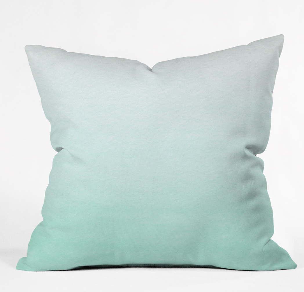 MINT OMBRE Outdoor Throw Pillow - Image 0