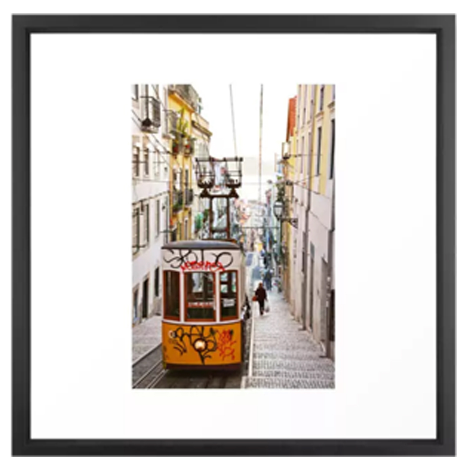 Lisbon summer day and vintage tram urban city street - Image 0