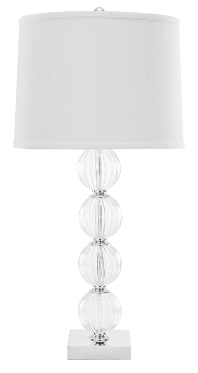 Amanda 31-Inch H Crystal Glass Globe Table Lamp - Clear - Safavieh - Image 0