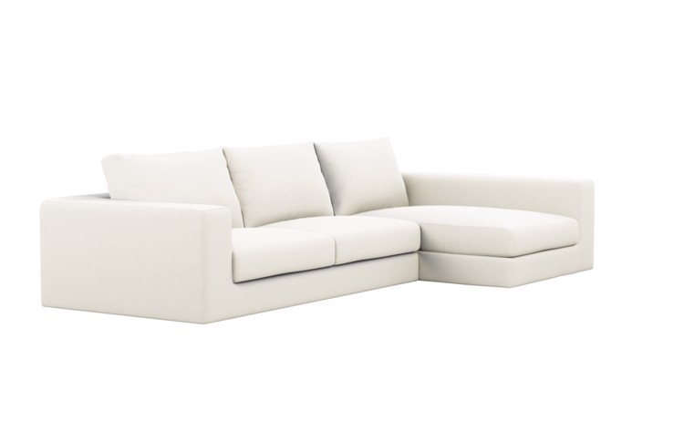 Walters Chaise Sectional in Ivory Fabric - Image 1