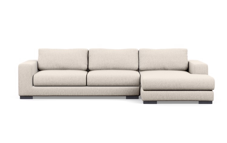 Henry Chaise Sectional in Wheat Fabric with Matte Black legs - Image 0