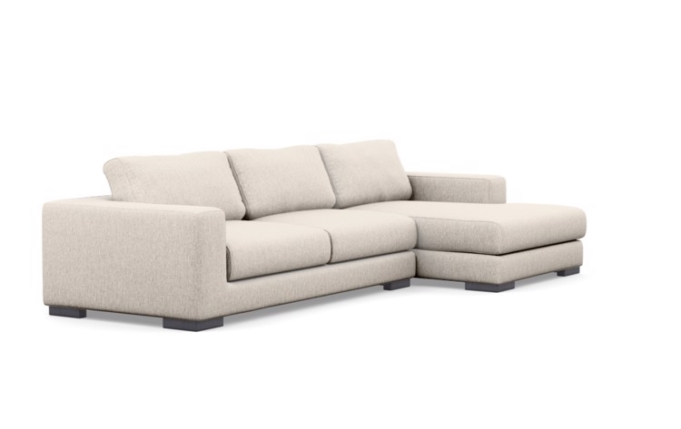 Henry Chaise Sectional in Wheat Fabric with Matte Black legs - Image 1