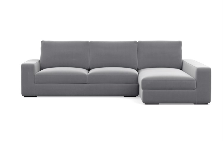 Ainsley Chaise Sectional in Elephant Fabric with Matte Black legs - Image 0