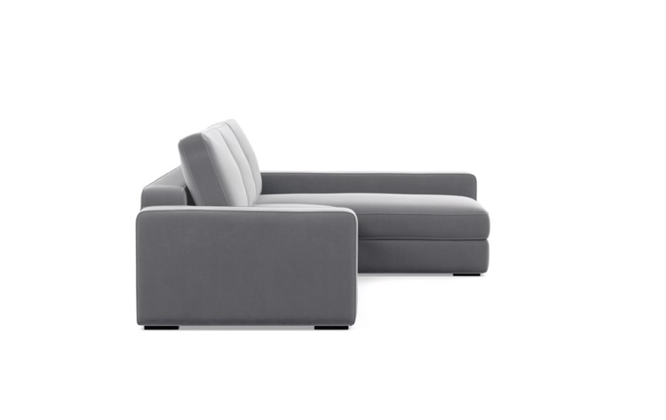 Ainsley Chaise Sectional in Elephant Fabric with Matte Black legs - Image 2