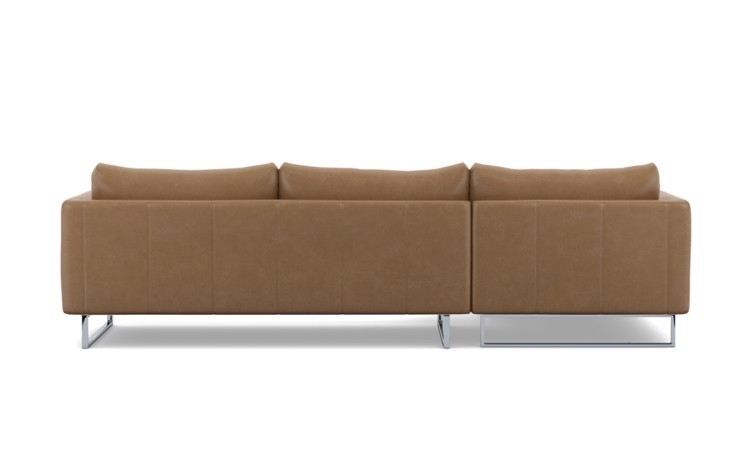 Owens Leather Chaise Sectional in Palomino with Chrome Plated legs - Image 3