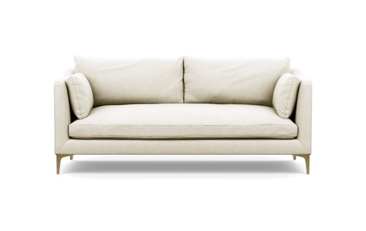 Caitlin by The Everygirl Sofa in Vanilla Fabric with Brass Plated legs - Image 0