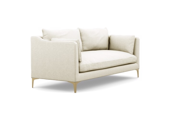 Caitlin by The Everygirl Sofa in Vanilla Fabric with Brass Plated legs - Image 1