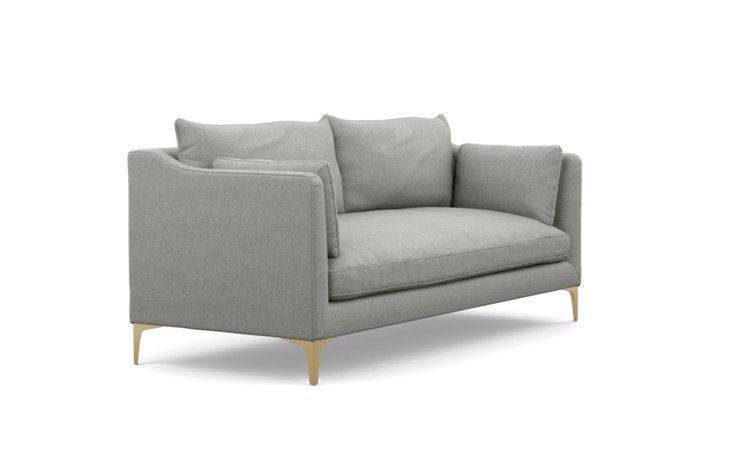 Caitlin by The Everygirl Sofa in Ecru Fabric with Brass Plated legs - Image 1