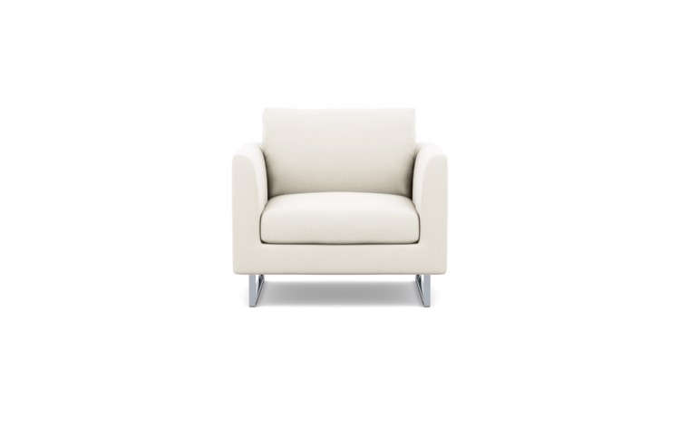 Owens Chairs in Ivory Fabric with Chrome Plated legs - Image 0