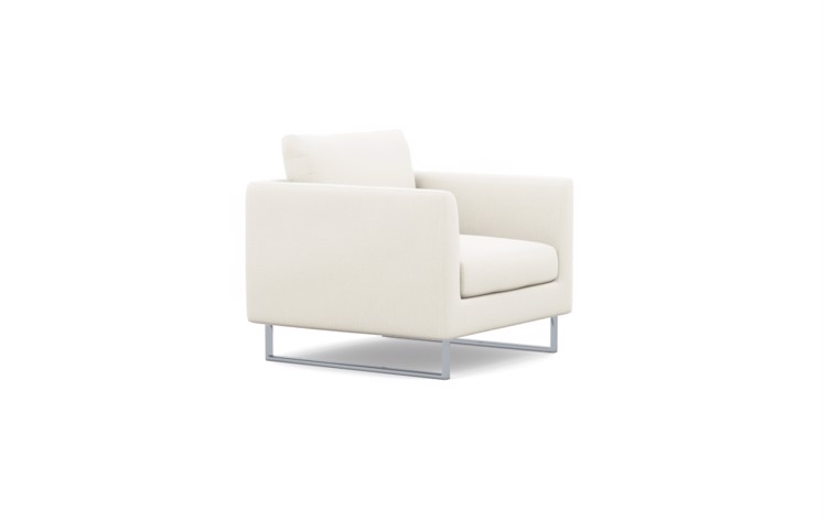 Owens Chairs in Ivory Fabric with Chrome Plated legs - Image 1
