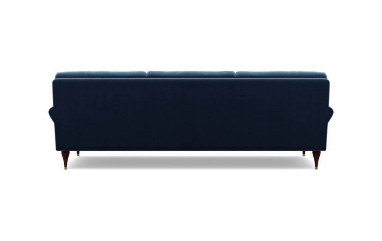 Maxwell Sofa in Sapphire Fabric with Oiled Walnut with Brass Cap legs - Image 3